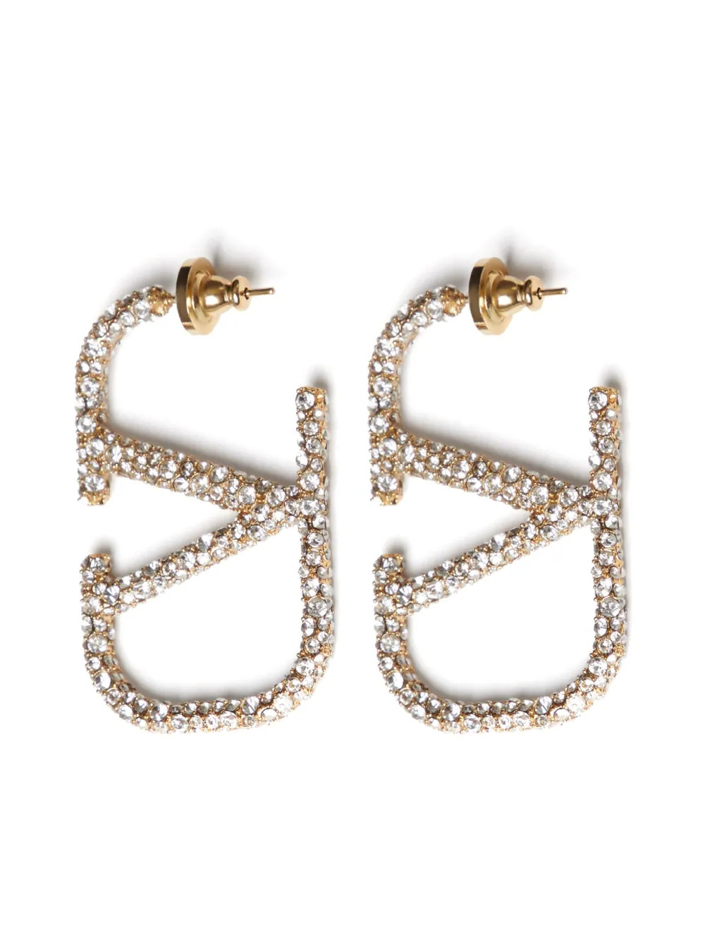 Valentino Garavani VLogo Signature Crystal Earrings - Farfetch | Farfetch Global