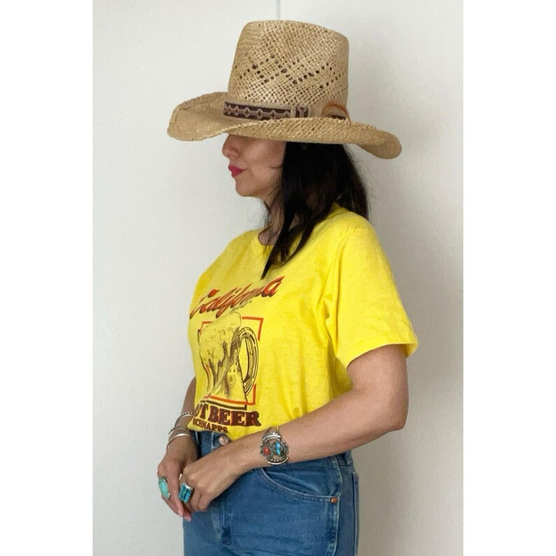 Vintage Stetson Western Hat Size 7 1/4 / John B Stetson Tall Crown Straw Cowgirl Hat / Southweste... | Etsy (US)