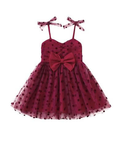 Baby Toddler Girl Princess Tutu Dress Summer Sleeveless Birthday Party Ruffle Dressess Red Tulle Bowknot Sundress 3T 4T Girl Clothes Outfits | Amazon (US)