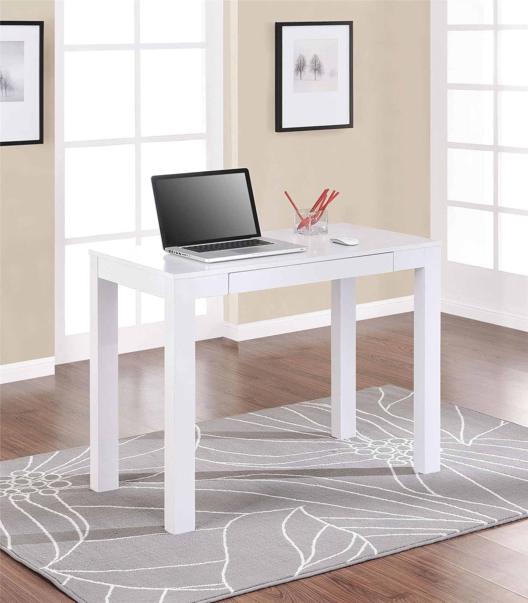Ameriwood Home Glyndon Computer Desk with Drawer, White | Walmart (US)