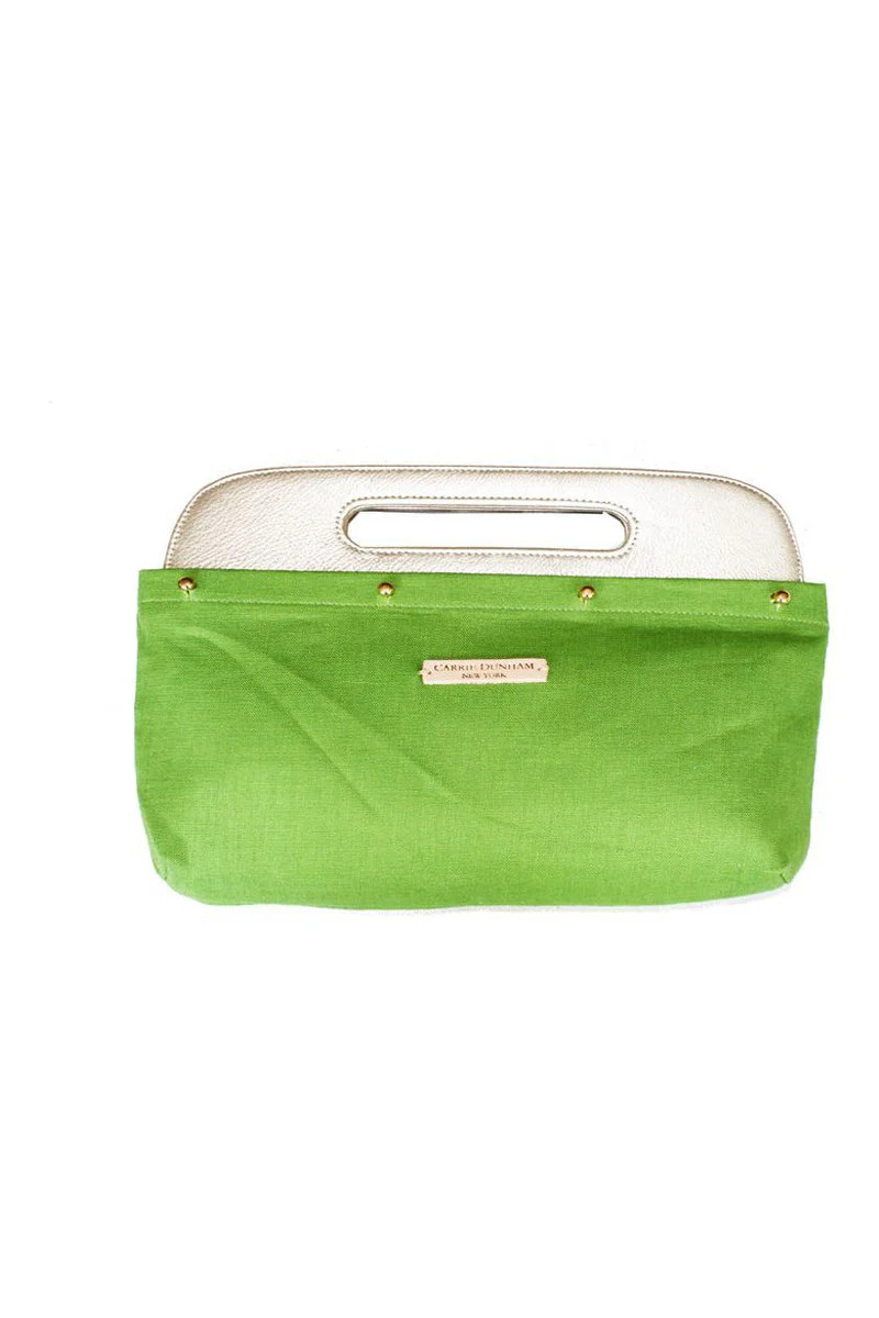 Grass Green Linen Clutch Cover | CARRIE DUNHAM