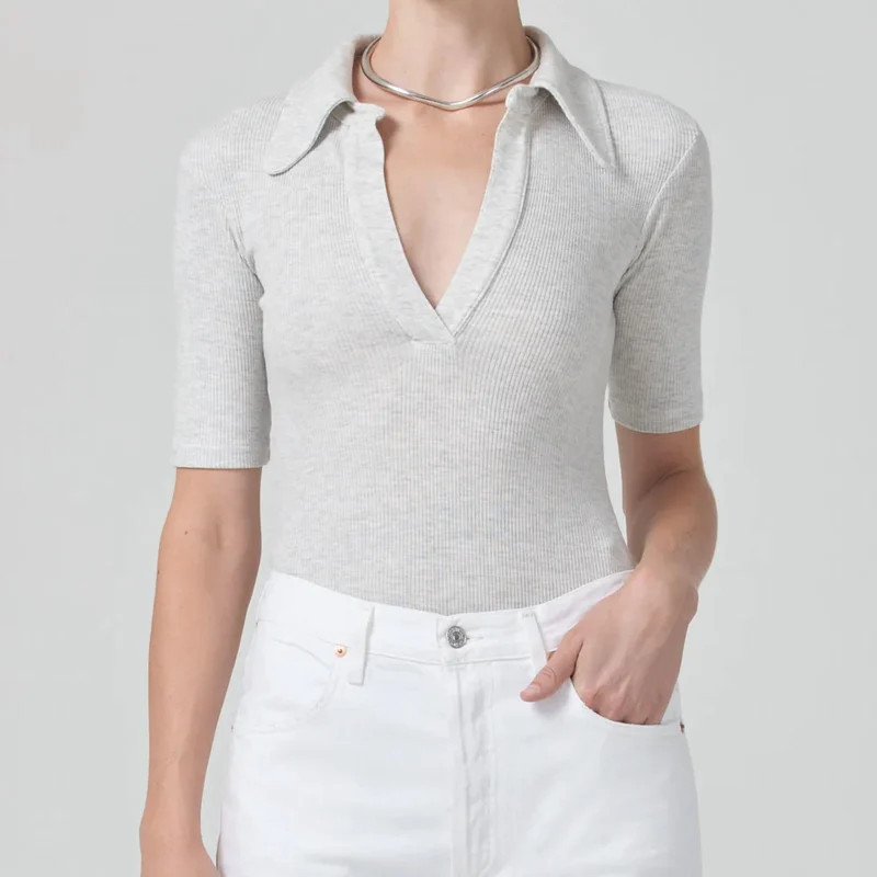 Citizens of Humanity Liu Bodysuit In Heather Grey - Grey - L | Verishop