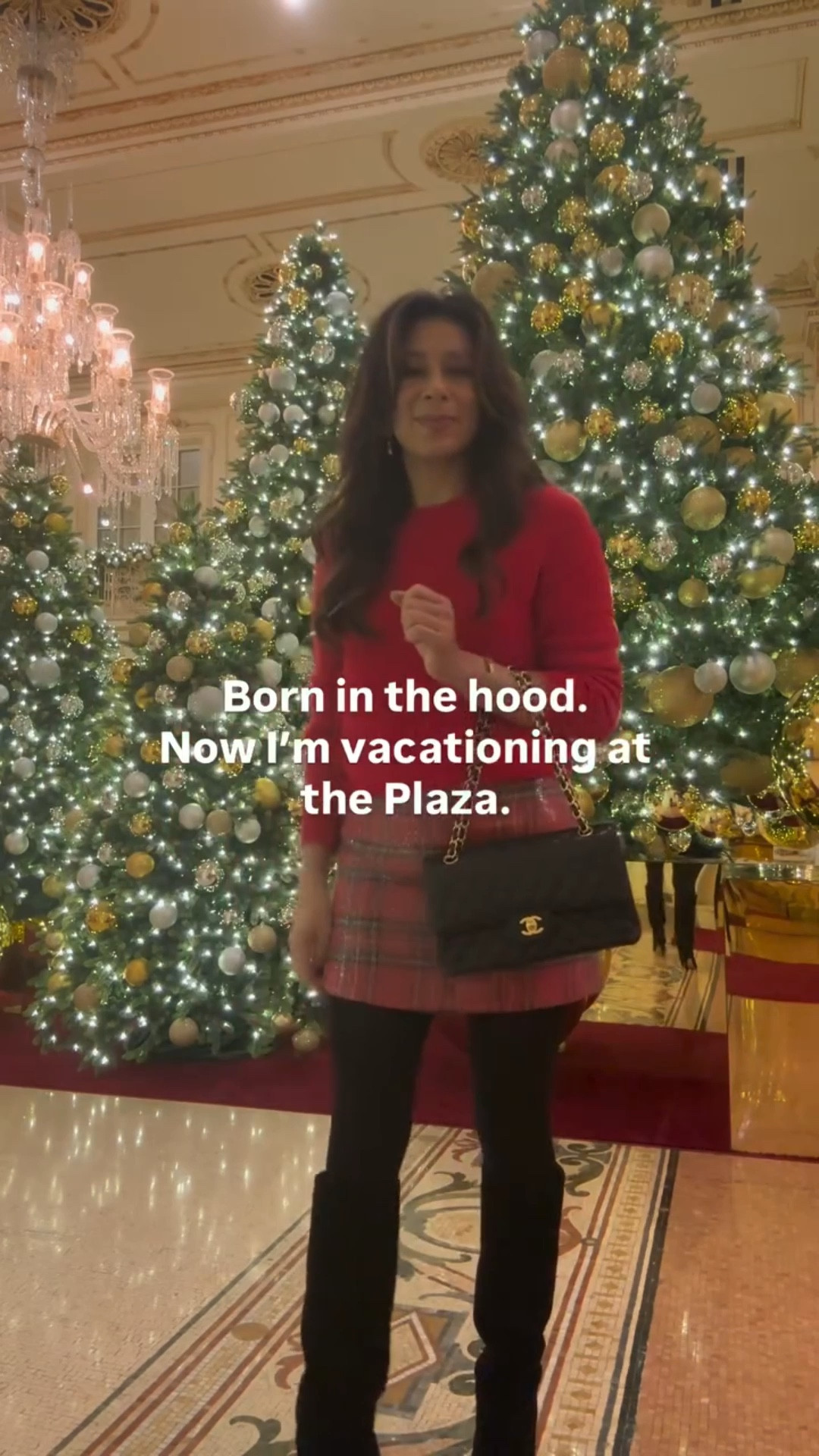 When people always say “why you so bougie”… whew, why not?!?? 

Pretty sure no one thought I’d be where I’m at today. But I always hear my Dad’s voice - “the world is yours, live your life! Don’t settle!” 

And here I am, living Christmas Magic with my family @theplazahotel - like seriously… what a dream!!!! I didn’t start traveling to NYC till I was a young professional for Zappos.com and they flew me out to NY for work meetings. I was 25 years old.  Now I’m bringing my 5 and 6 year old to NY to vacation 🤯

Point is, just because you’re from somewhere doesn’t mean your destiny is written for you. Your dreams and goals are YOURS!!! So do what you would like with them! 💜 

#SelfLove 
#LivingYourBestLife 
#Goals
#NYCfashion 
#DreamBig