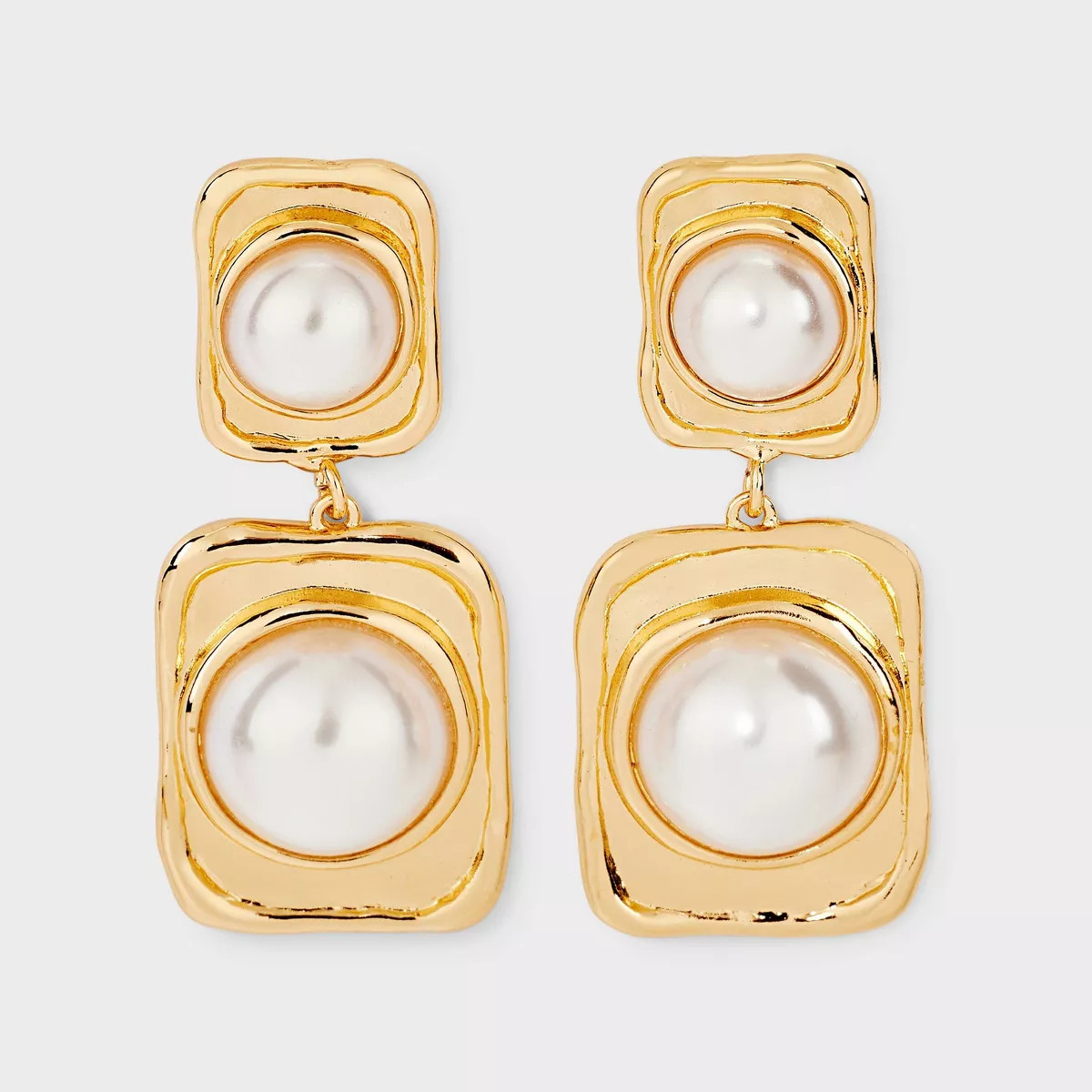 Pearl Drop Acrylic Domed Earrings - A New Day™ White | Target