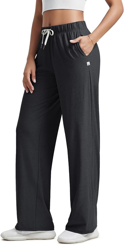 ODODOS Women's Straight Leg Pants Ultra Soft Stratum Tech Relaxed Casual Pajama Lounge Pants with... | Amazon (US)