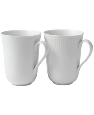 Royal Copenhagen White Fluted Mugs, Set of 2 | Macys (US)