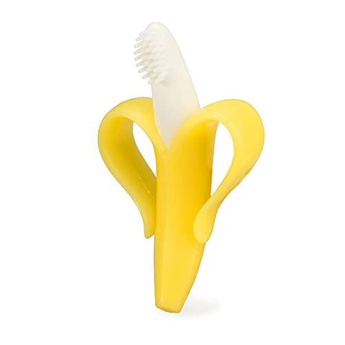Banana Teether, Soothing Pain Relief Soft Silicone Train Baby Toothbrush, Teething Toys for Babies, Toddlers, Infants, BPA Free for Oral Hygiene, Food Grade, Soothes Babies Sore Gums | Amazon (US)