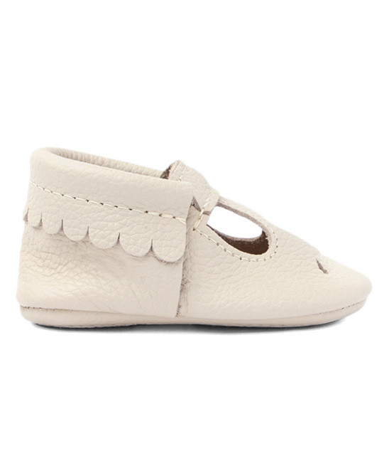 Freshly Picked Girls' Infant Booties and Crib Shoes Birch - Birch Split-Sole Leather Mary Jane - Gir | Zulily