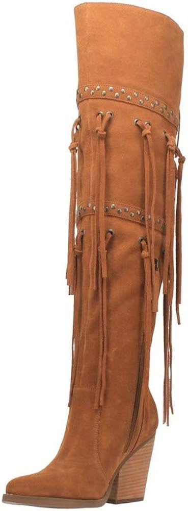 Dingo Womens Witchy Woman Pull On Casual Boots Over the Knee High Heel 3" & Up - Black | Amazon (US)