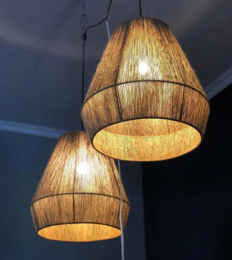 Boho Light, Pendant Lampshade, Macrame Chandelier, Macrame Floor Lamp, Nursey Chandelier, Beaded ... | Etsy (US)