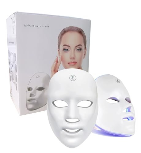 Jooley LED Face Mask Light Therapy, Red Light Therapy Mask for Face, 7 Colors LED Face Mask, Rechargeable Portable Led Therapy Mask for Travel and Home Use | Amazon (US)