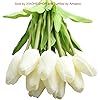 XIAOHESHOP XHSP 30 pcs Real-Touch Artificial Tulip Flowers Home Wedding Party Decor (Pure White) | Amazon (US)