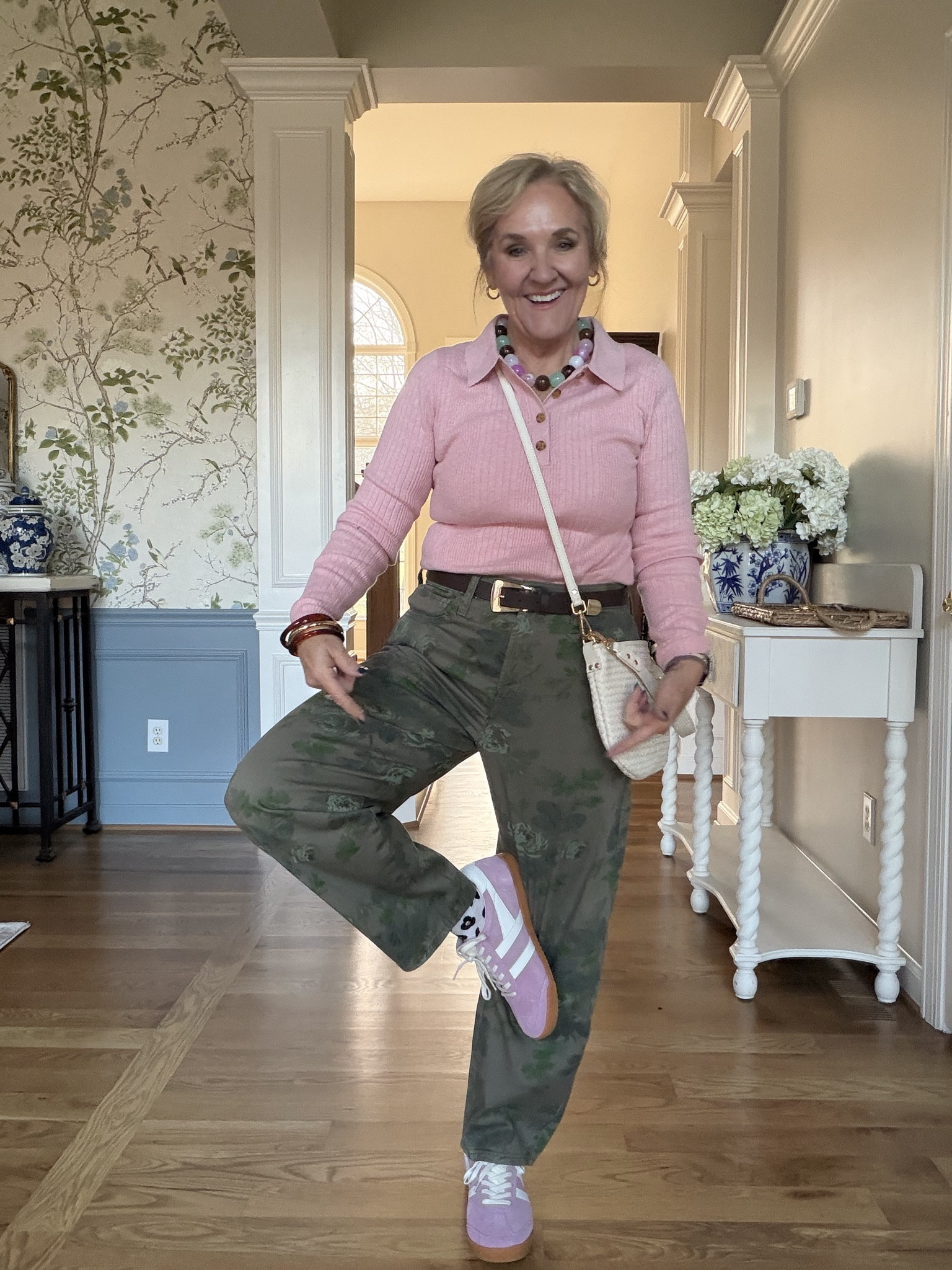 Cute new pieces to freshen up your style 
True to size 
Medium in sweater 
8 reg in jeans 
Sneakers I need a sock but true to size   

#LTKootd #LTKOver40 #LTKFindsUnder100