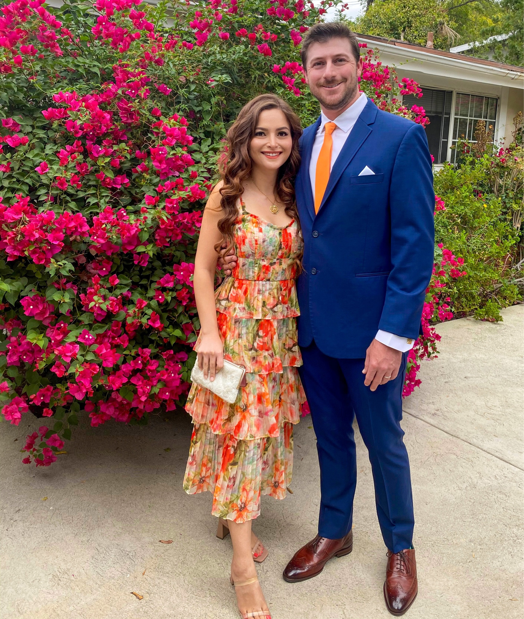 What we wore for a garden wedding earlier this year. A great combo that can work for an event from spring to fall. Both our outfits are linked below. My dress straps are a little long and not adjustable, but it can be easily altered or pinned. Great dress to cover bump if you’re pregnant and haven’t announced yet. I was in first trimester here, but I had a very bloated stomach due to my symptoms. Could easily wear this into mid or late second trimester. 

#weddingguestdress #mensweddingguestattire #gardenwedding #weddingguest #springwedding #summerwedding #fallwedding #bumpfriendlydress 

#LTKwedding #LTKbump #LTKmens