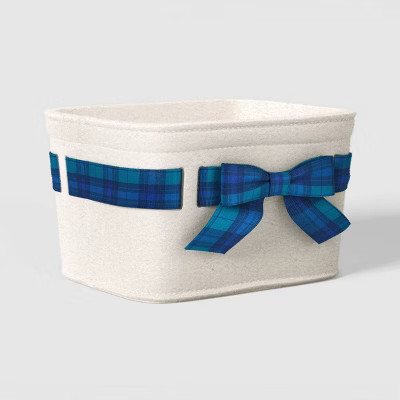 Plaid Bow Basket Blue - Threshold™ | Target