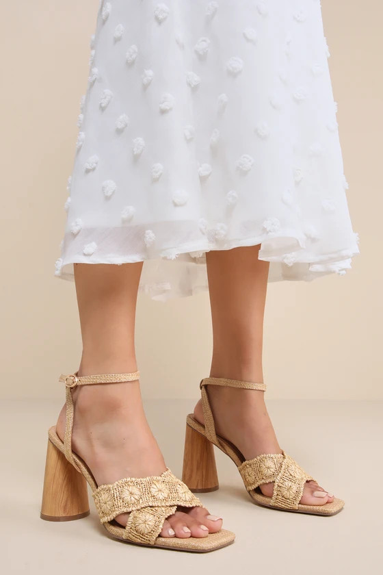 Chaya Natural Raffia Ankle Strap High Heel Sandals | Lulus