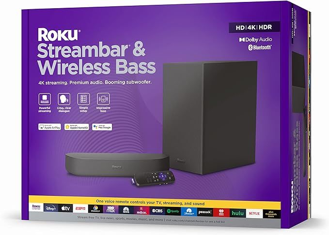 Roku Streambar & Roku Wireless Bass | 4K HDR Streaming Device & Premium Soundbar All in One, Wire... | Amazon (US)