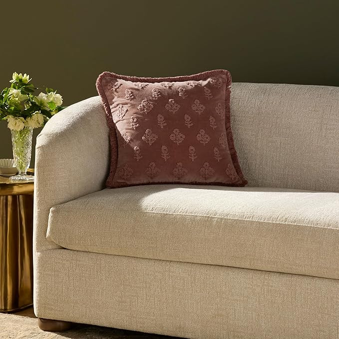 Loloi Chris Loves Julia Darla Collection PCJ0025 Mauve 18'' x 18'' Cover w/Down Pillow | Amazon (US)