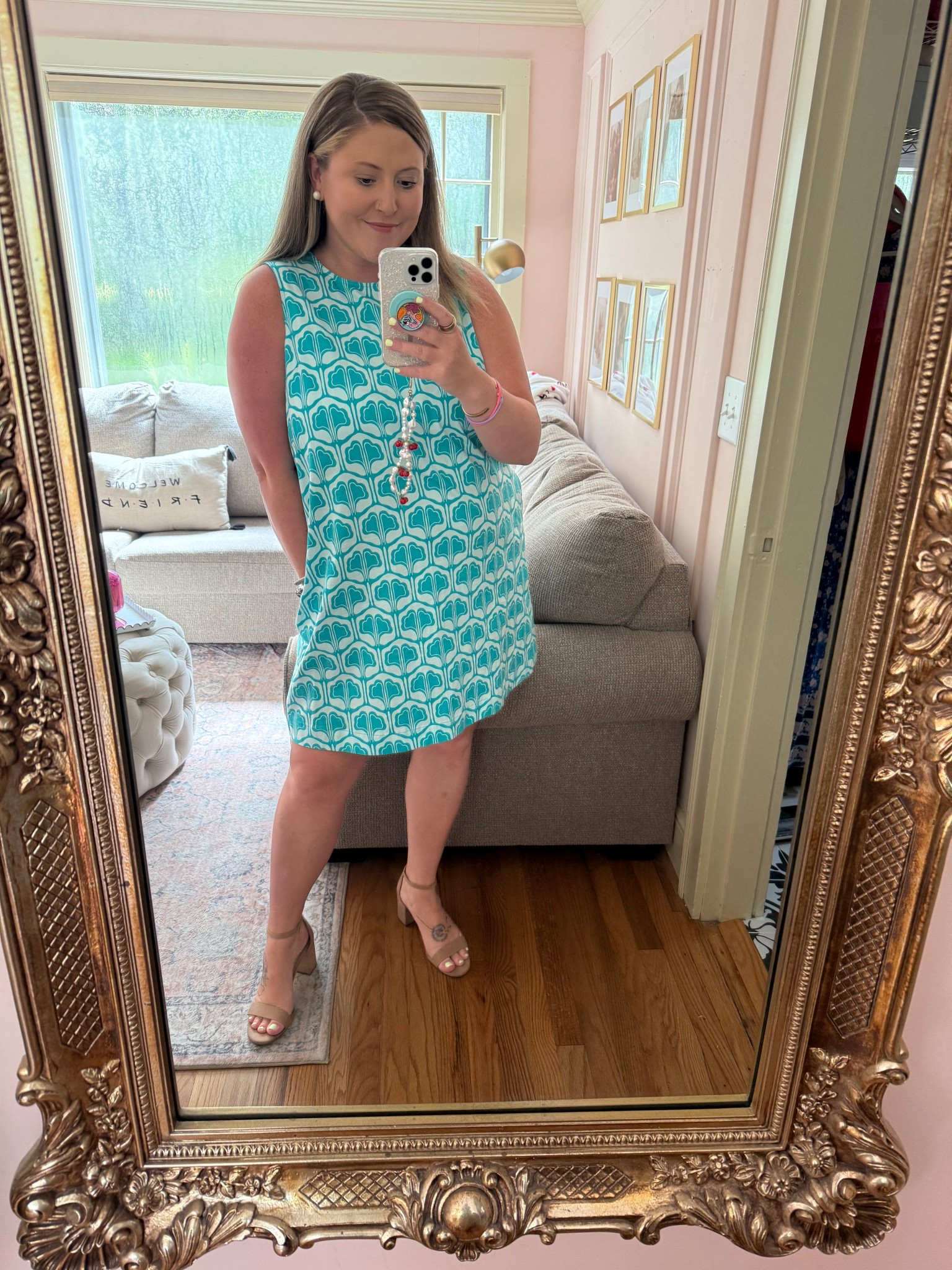 Wore this to church today for Wyndsor’s baby dedication. 💙 Great length + has pockets! 18 weeks pregnant here 🤰🏼

#LTKBump #LTKSummerEdit #LTKMidsize