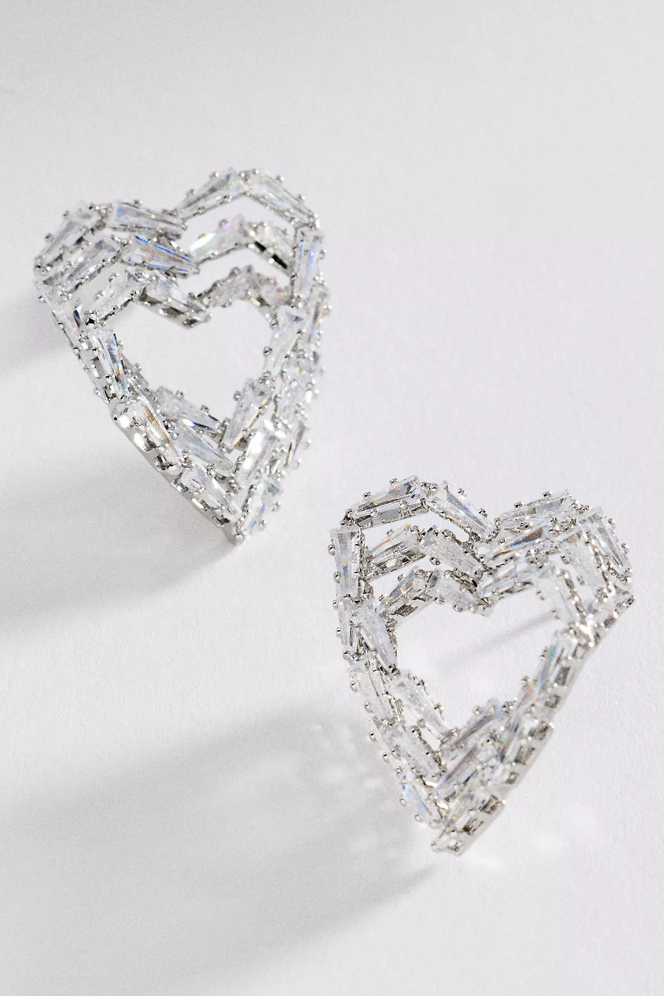 Layered Crystal Heart Earrings | Anthropologie (US)
