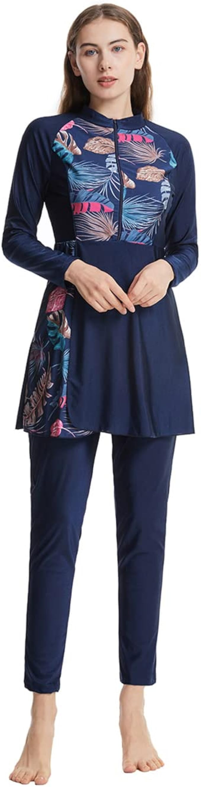 Women Muslim Burkini Swimsuits Modest Swimwear Islamic Long Sleeve Full Cover Hijab Top Swim Pant... | Amazon (US)