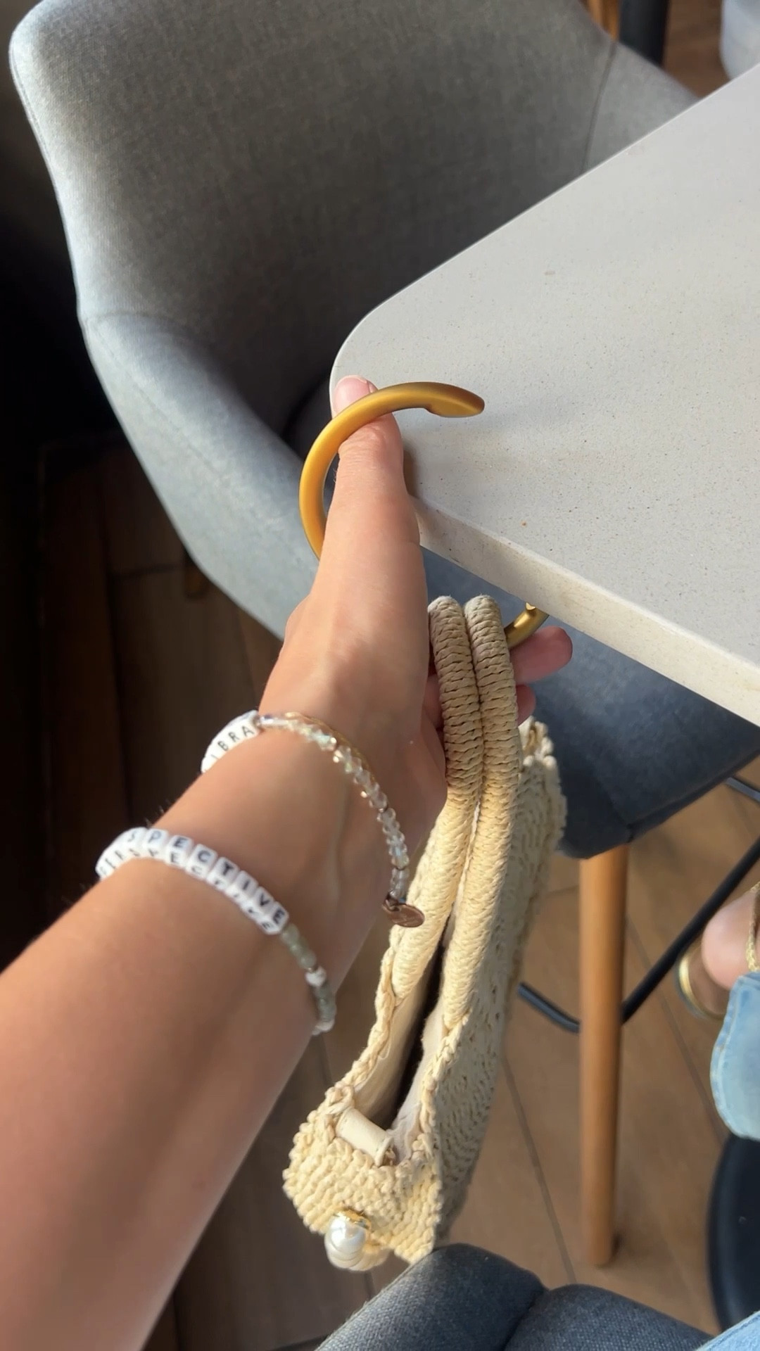 This little purse hook has saved my bags more times than I can count 🙌 No more setting your handbag on the floor at restaurants, coffee shops, or while traveling. It clips right onto the table and keeps everything clean, secure, and within reach. Such a simple accessory but honestly a game changer.

Keywords:
purse hook, bag hook, handbag holder, table purse hook, purse hanger, bag table hook, restaurant purse hook, travel purse hook, handbag accessory, purse organizer, bag accessory, minimal purse hook, gold purse hook, everyday bag essential, viral bag accessory

#LTKdayinmylife #LTKootd #LTKselfcare