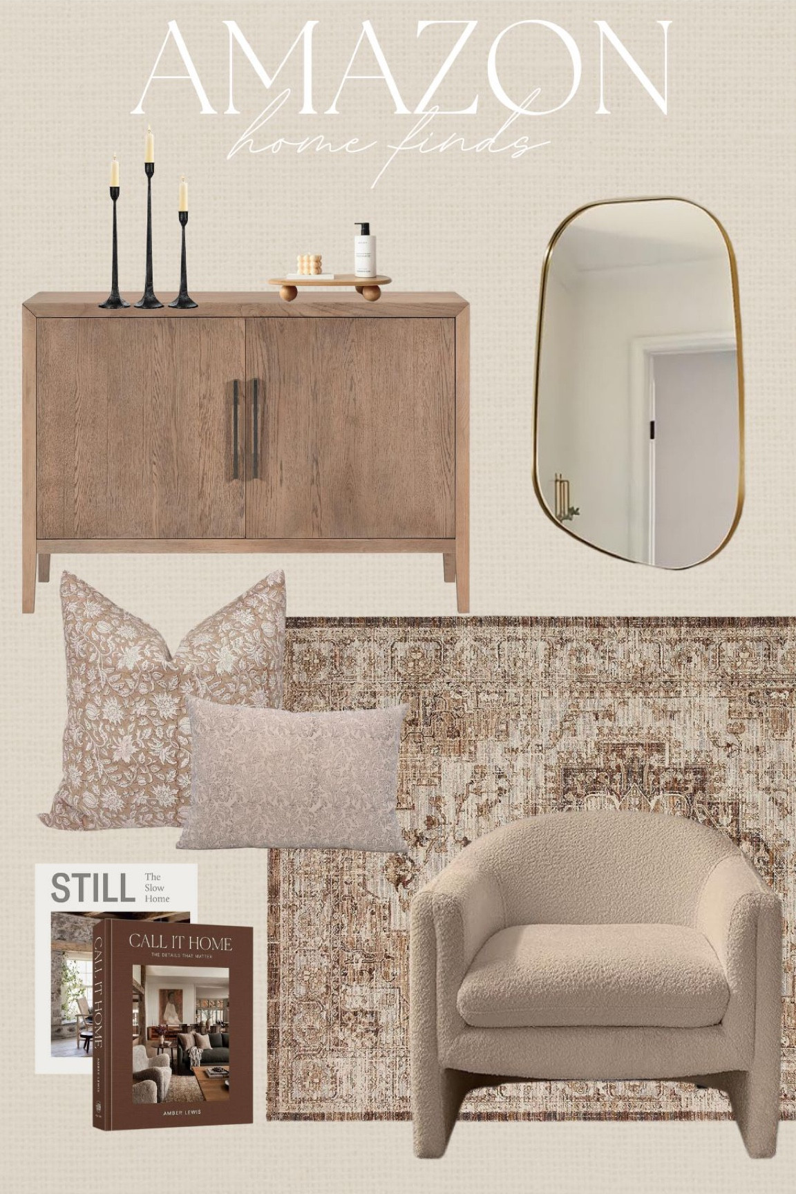 Amazon home finds #amazon #amazonhome #amazonfinds #arearug #falldecor #accentchair #throwpillow #cabinet #console #sodeboard #buffet #coffeetablebook #mirror 

#LTKSeasonal #LTKfindsunder50 #LTKhome