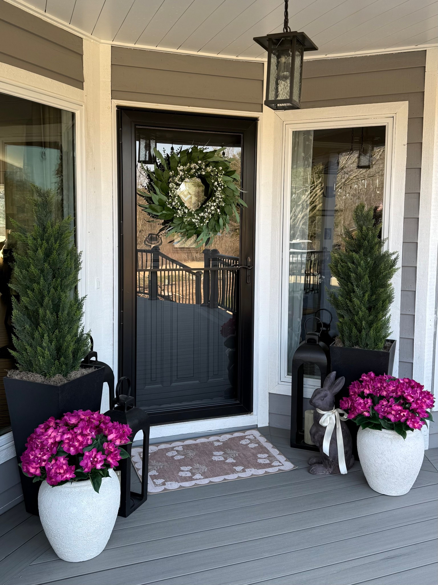POV: I’m your porch stylist… this is what I’m using 🌸

Follow @farmtotablecreations on Instagram for more styling ideas and daily finds.

If your porch needs a little refresh, this is exactly where I’d start ✨

Oversized planters instantly make everything feel more high-end, and adding soft hydrangeas brings in the prettiest pop of color. I layered in classic black lanterns for contrast, a sweet little bunny accent for spring, and the cutest scalloped rug (it’s washable too 🙌🏼).

It’s simple, elevated, and so easy to recreate—mostly Amazon finds that give you that designer look without the price tag.

#frontporch #porchdecor #outdoordecor #planters #springdecor



#LTKSaleAlert #LTKHome
