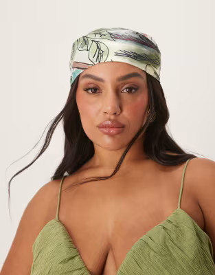 Isabelle Pennington-Edmead satin scarf in sanctuary print | ASOS | ASOS (Global)