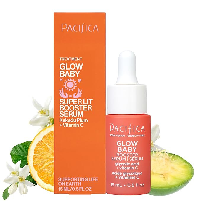 Pacifica Glow Baby Booster Mini Face Serum, Vitamin C & Glycolic Acid For Brightening Dull Skin, ... | Amazon (US)