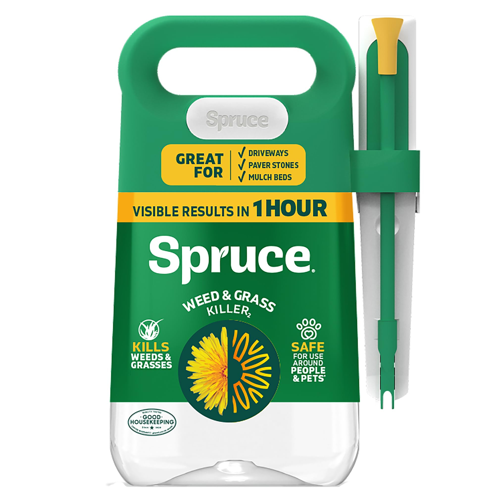 Spruce Weed Killer Spray - Snap & Spray Weed & Grass Killer₂ Powered Starter Kit - Reusable Sprayer with Wand for Spot-Treating Driveways, Gardens & More (64 Oz Bottle) | Amazon (US)