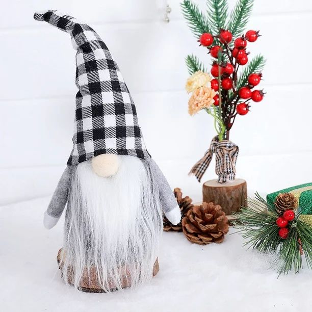 Plaid Christmas Elf Santa Faceless Gnome Christmas Tree Ornament Santa Hang Ornament Christmas Gi... | Walmart (US)