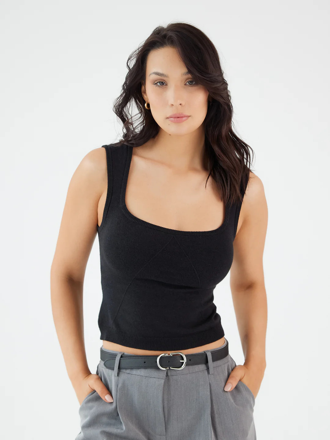 Knit Square Neck Brami | Klassy