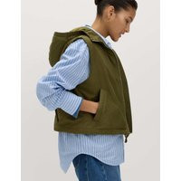 M&S Padded Hooded Cropped Gilet Olive | Marks & Spencer (UK)