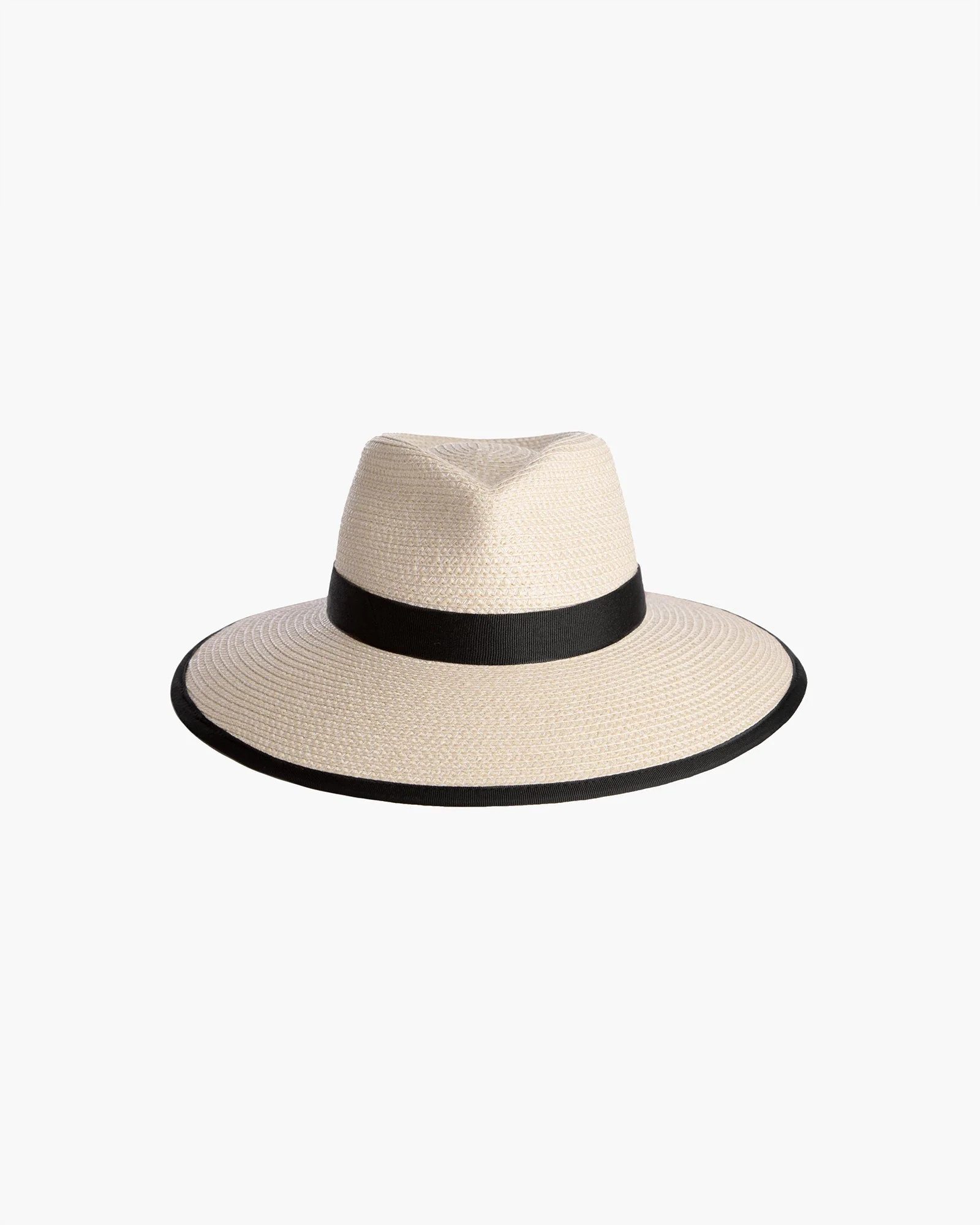 Suncrest Visor Fedora | Straw Visor Sun | Cream Black | Eric Javits | Eric Javits
