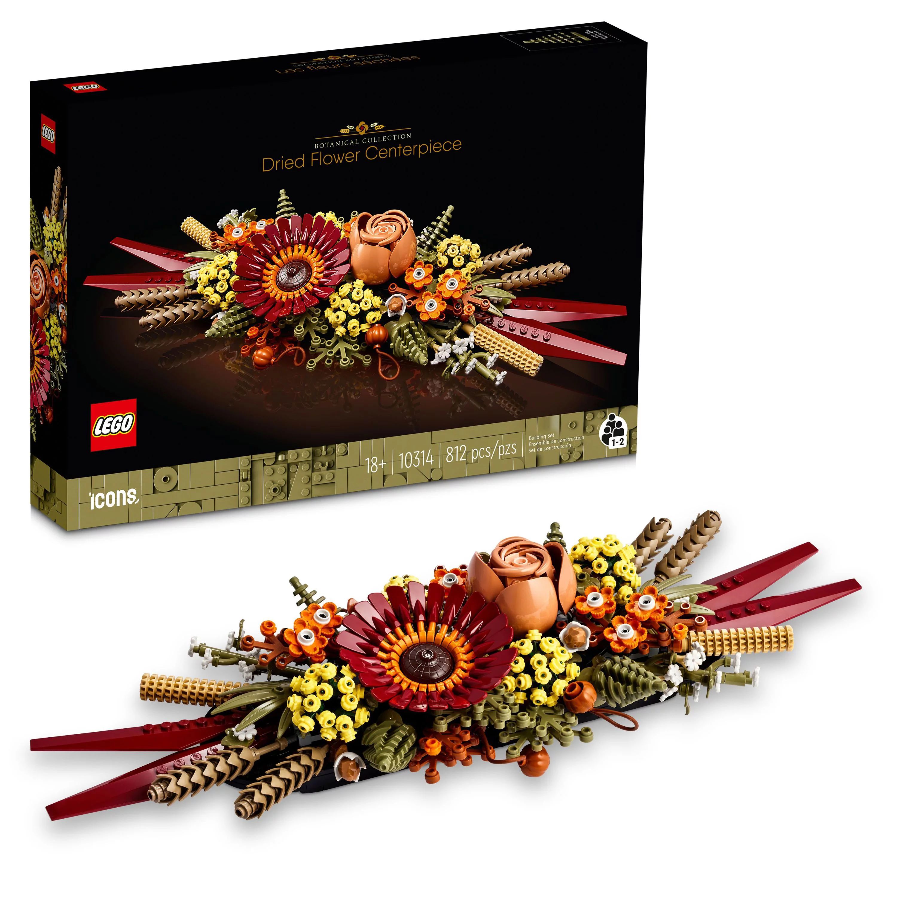 LEGO Icons Dried Flower Centerpiece 10314, Botanical Collection Crafts Set for Adults, Artificial... | Walmart (US)