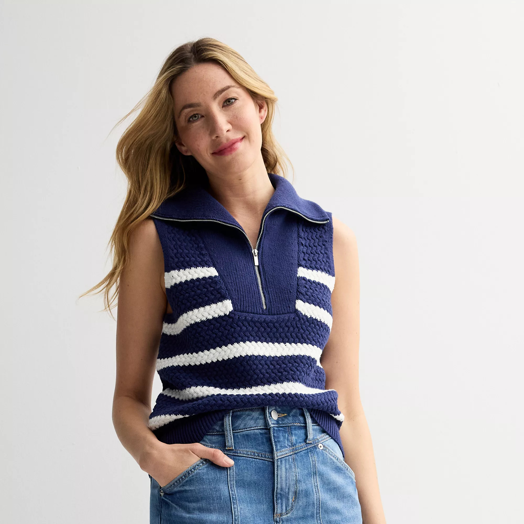Women's Sonoma Goods For Life® Quarter Zip Sweater Vest | Kohl's