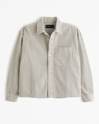 Cropped Corduroy Shirt Jacket | Abercrombie & Fitch (US)