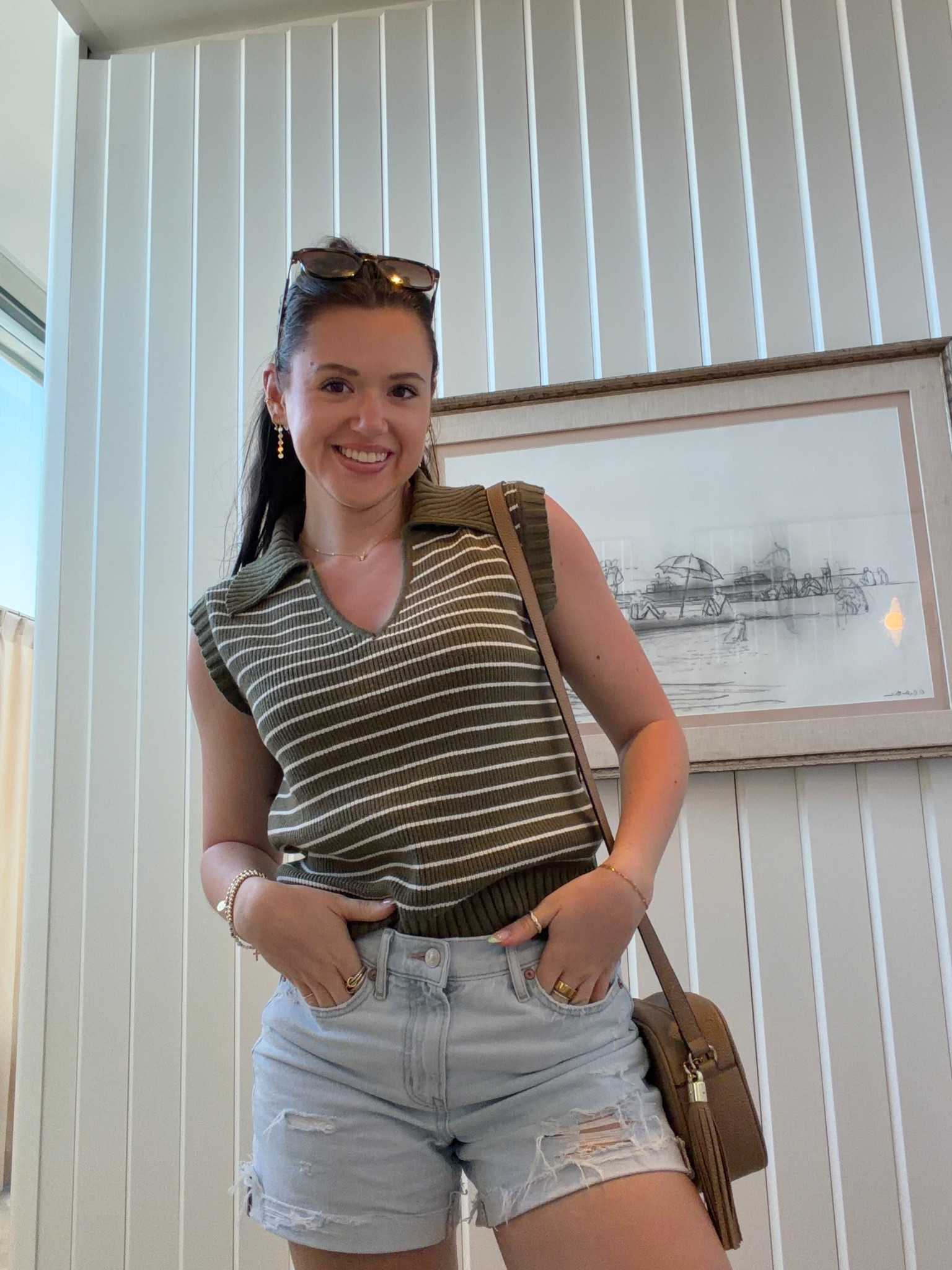 Strolling around DT Charleston today 🏝️☀️ Obsessed with this cutie top from Amazon (sz small) &  snagged some new shorts from AE! 

#LTKdayinmylife #LTKootd #LTKTall