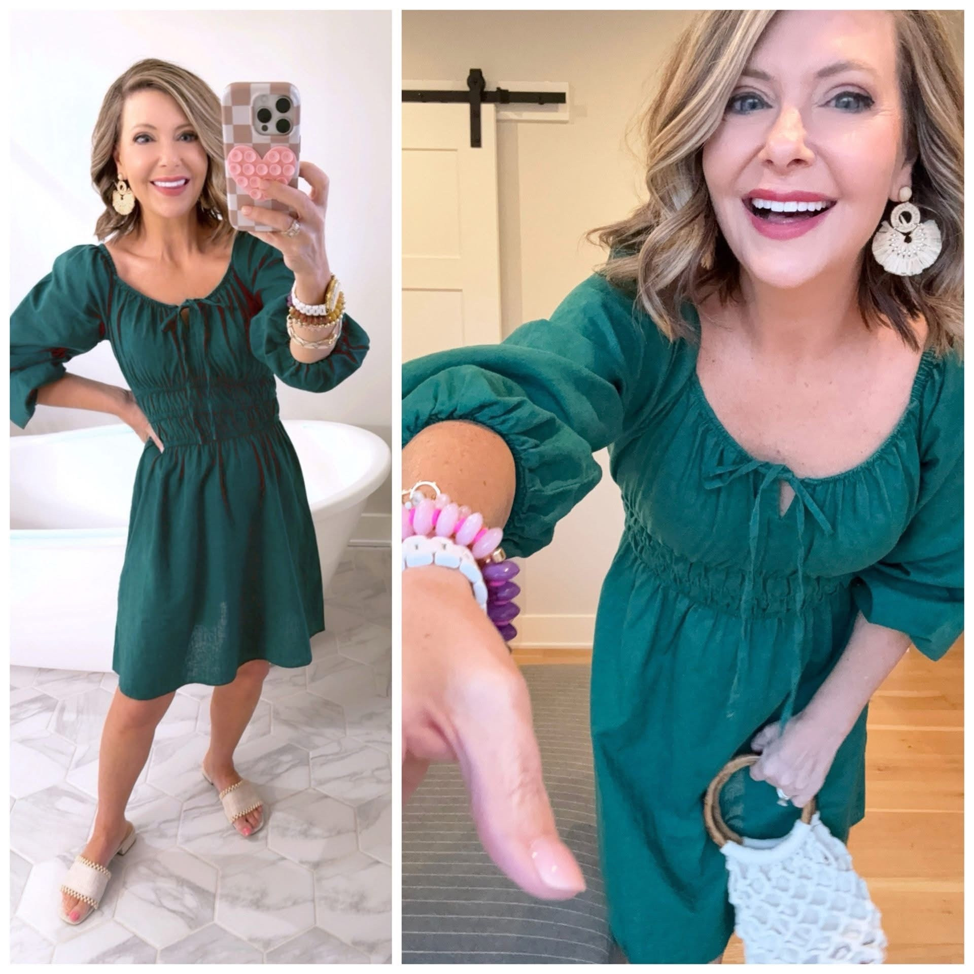 LOFT for the WIN in this adorable green linen dress that stretches at the waist! True to size! 40% OFF! 

#LTKSaleAlert #LTKdayinmylife