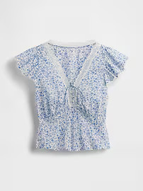 Lace-Trim Floral Top | Gap (US)