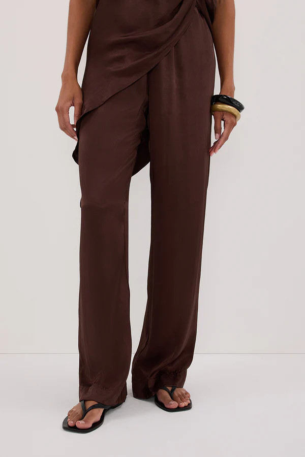 MONICA BITTER CHOC SATIN PANT | DISSH