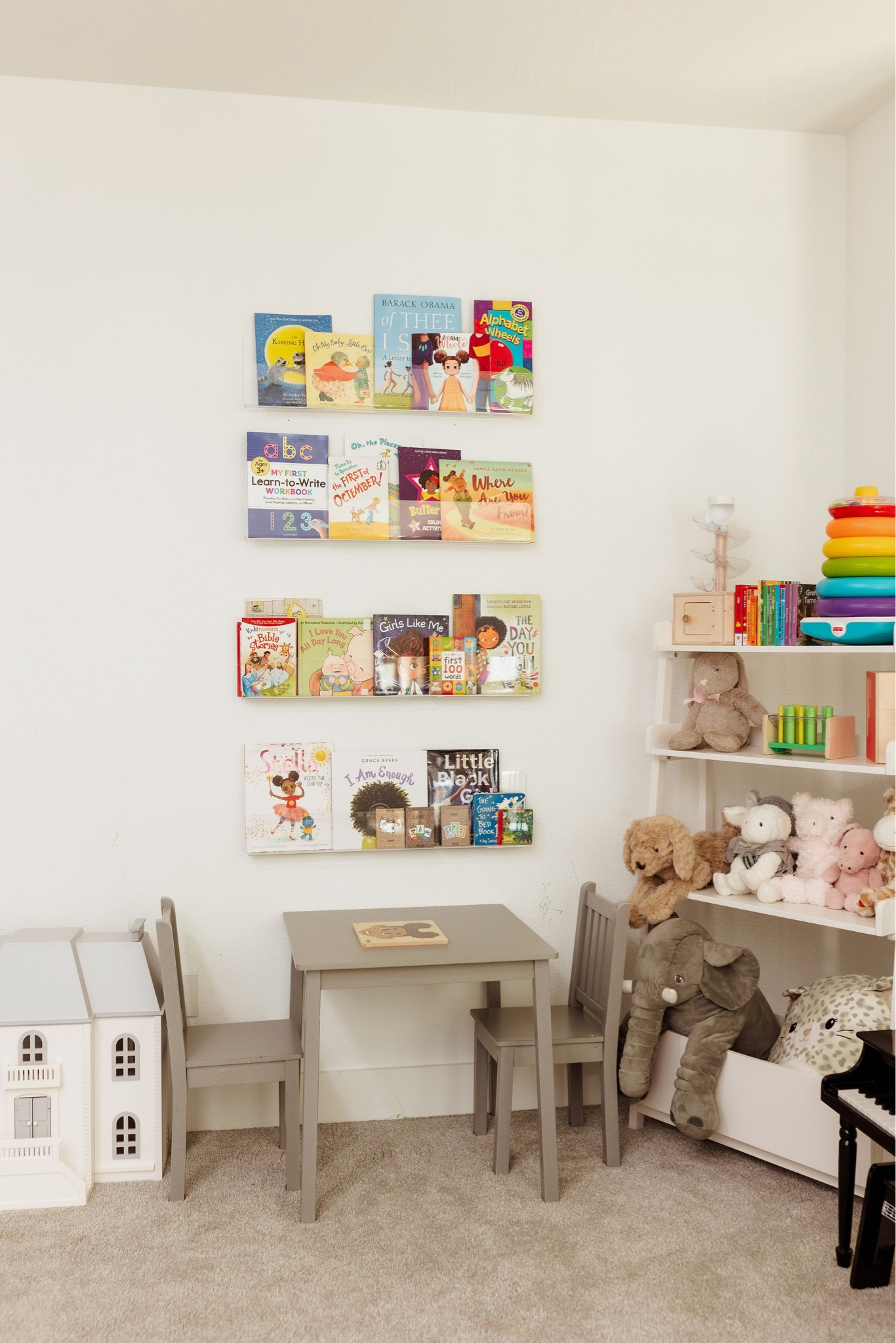 The kids reading wall is growing! We moved their library to play room and love it! We chose books that were fun but had meaning! Clear shelving was perfect to be able to see every book!

#LTKhome #LTKkids #LTKfindsunder50