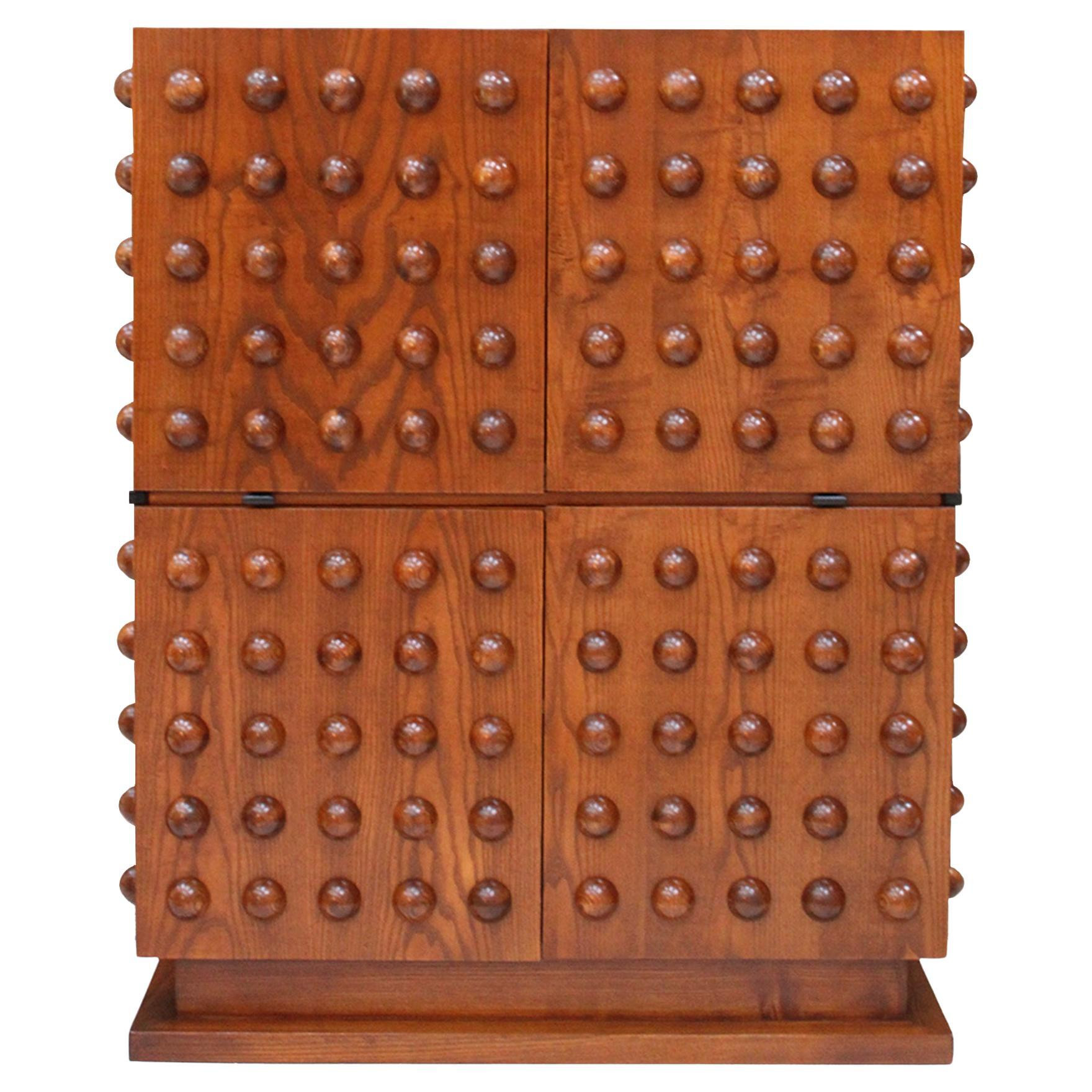 Brutalist Style Italian Dry Bar made of Oak Wood, Drinks Cabinet | 1stDibs