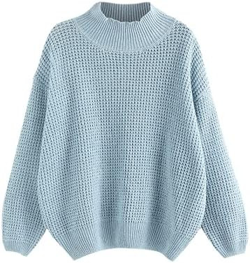 ZAFUL Women's Off The Shoulder Long Sleeves Knit Pullover Sweaters for Women Color Block Pullover... | Amazon (US)