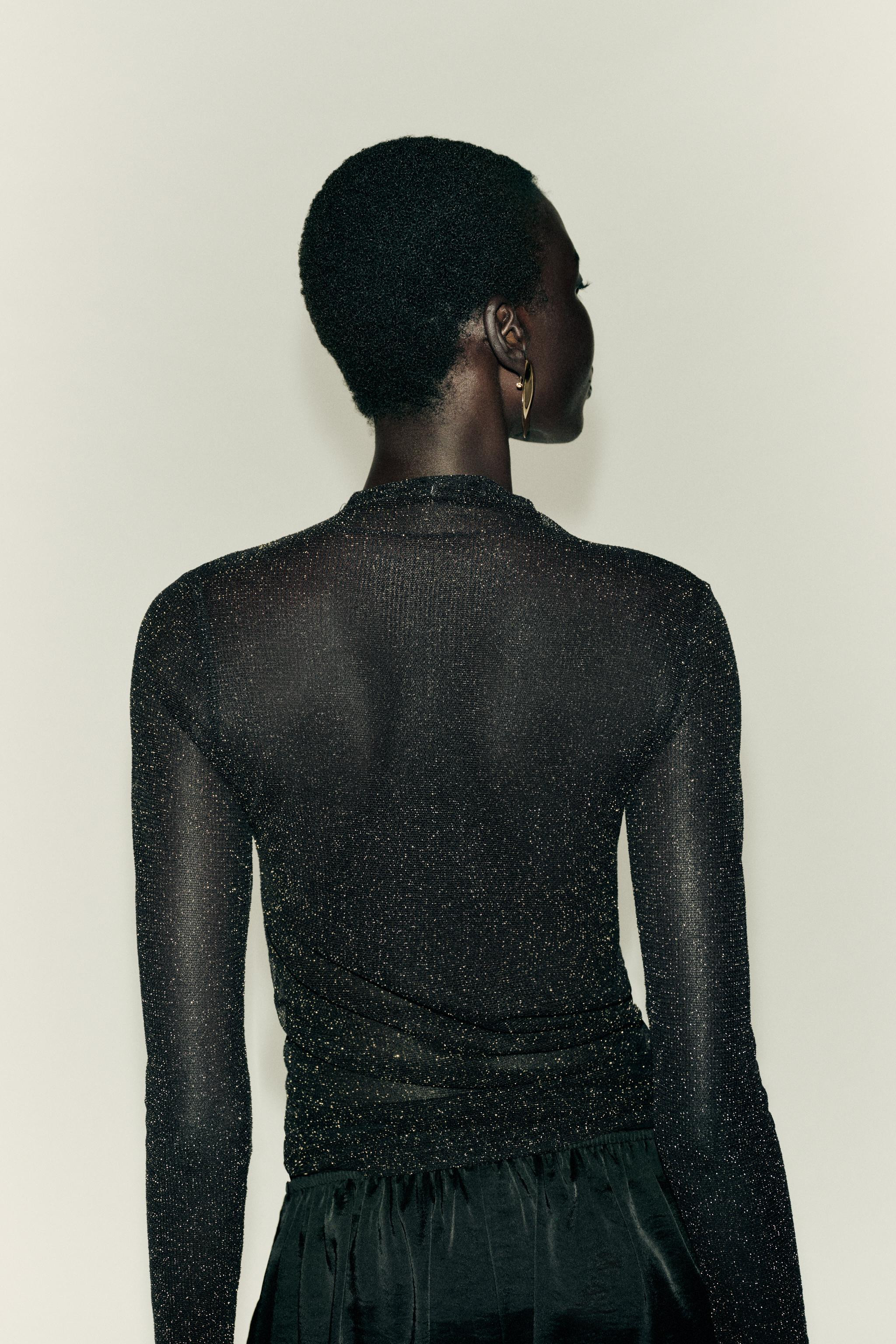 METALLIC THREAD TOP | Zara US