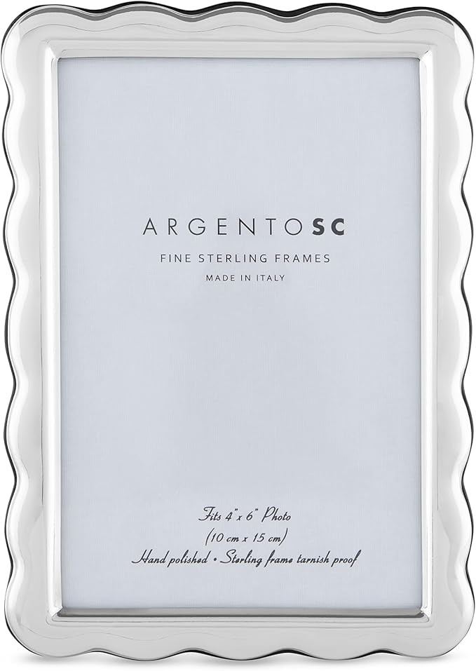 Scalloped Sterling Silver Picture Frames - Handmade in Italy, Tarnish-free, Silver Picture Frame ... | Amazon (US)