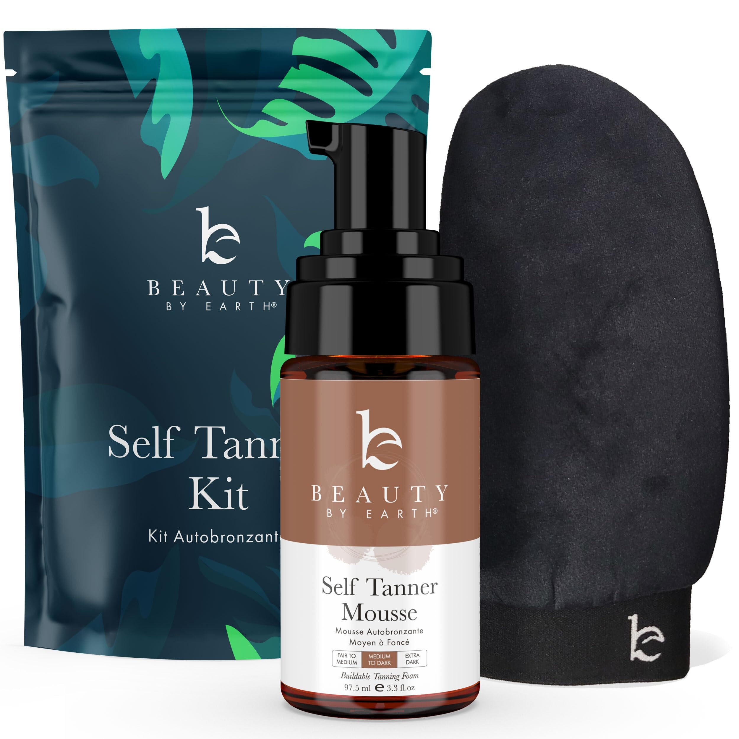Self Tanner Tanning Mousse Kit - USA Made with Natural & Organic Ingredients, Self Tanner Mousse ... | Amazon (US)