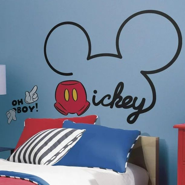 RoomMates Mickey and Friends All About Mickey Peel and Stick Giant Wall Decals - Walmart.com | Walmart (US)