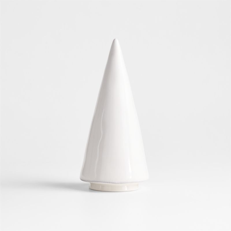 Marin Medium White Ceramic Christmas Tree | Crate & Barrel | Crate & Barrel